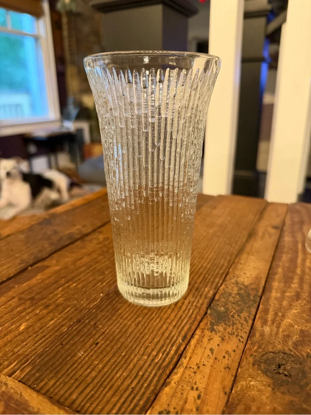Set of (6) Amazing MCM Clear Textured Glass Tumblers
